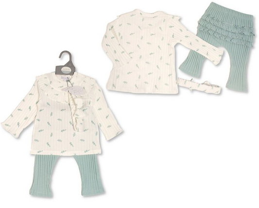 Baby Girls 2 pcs Legging Set with Headband  (0-12 Months) (PK6) Bis-2020-2603