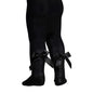 Tights W/Long Bow - Black - (NB-24 Months) T120-BLK