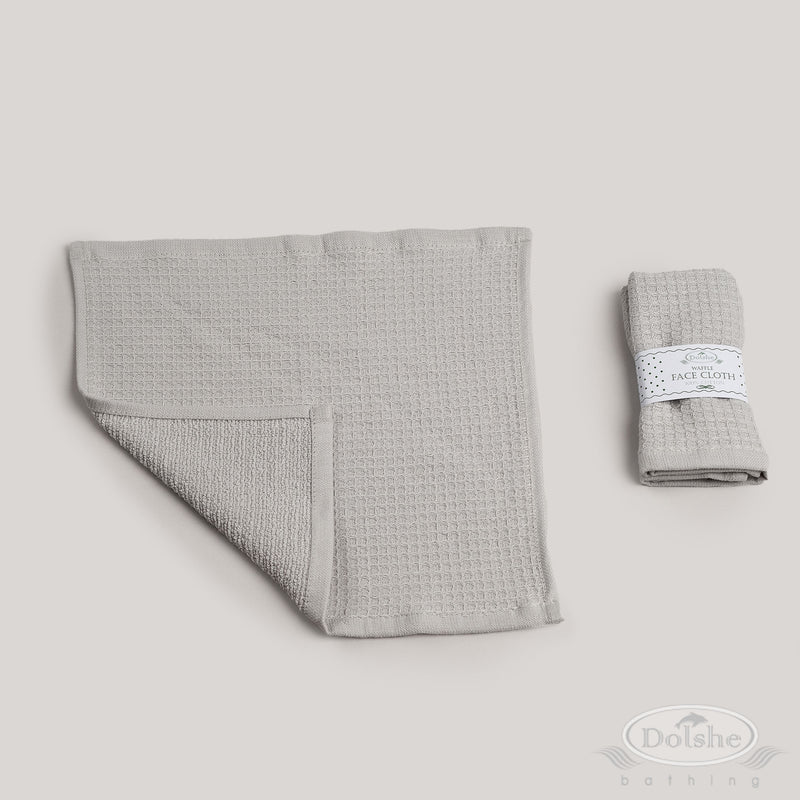 Reversible Waffle/Terry Face Cloth - Grey (PK12) T302-G