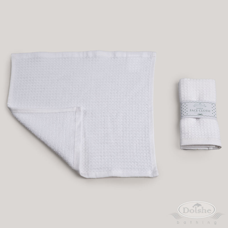 Reversible Waffle/Terry Face Cloth - White (PK12) T302-W