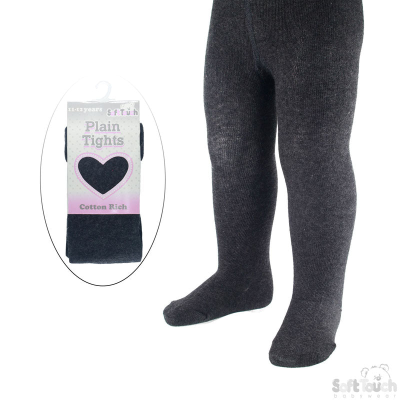 PLAIN GREY TIGHTS  - (PK6) (NB-12 Years) T84-G