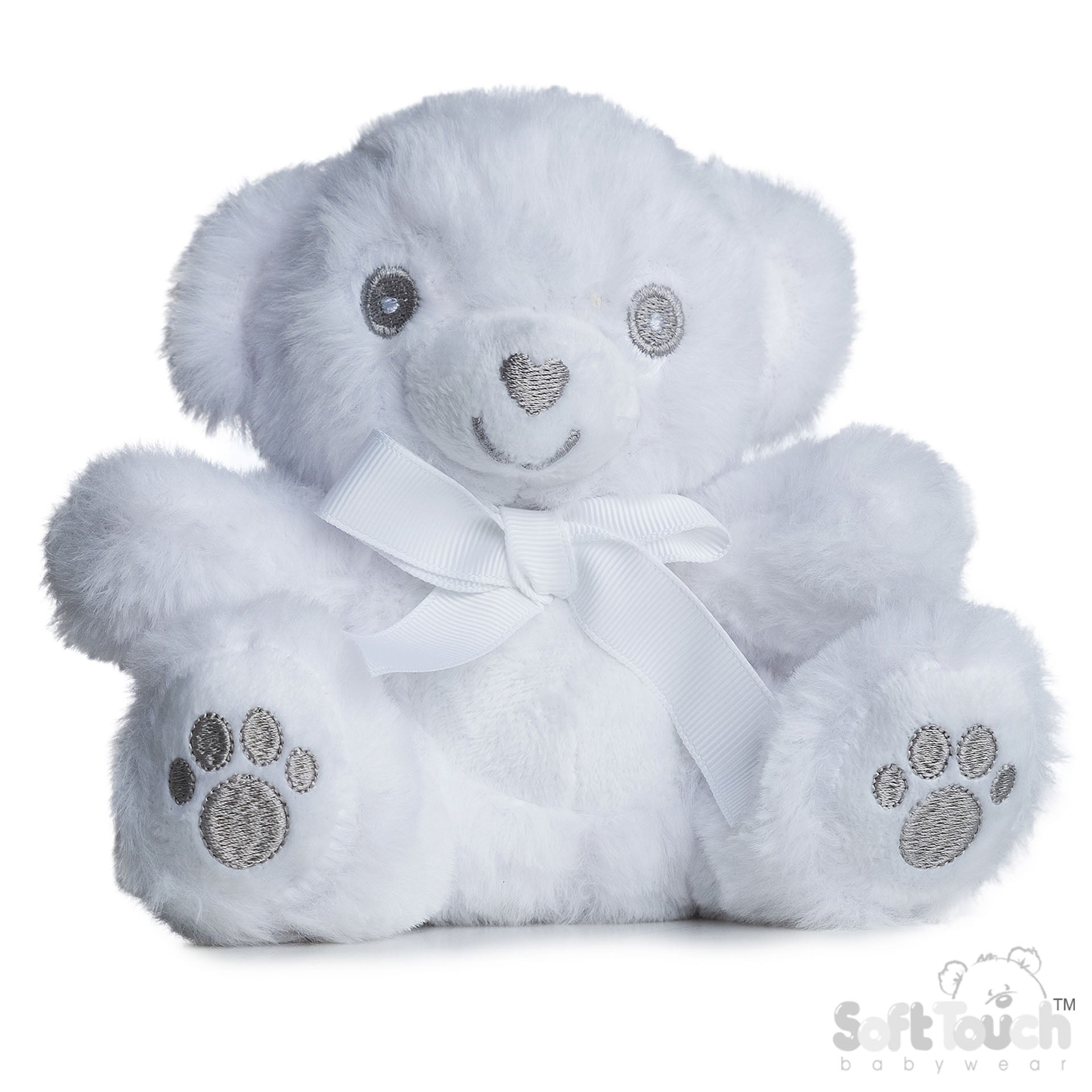 WHITE TEDDY BEAR W/PAWS 15 CM (PK6) TB115-W –