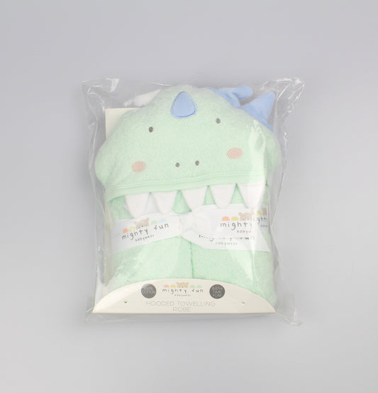 Baby Novelty Hooded Robes -  Mint Dino (PK6) (75x75cm) K14285