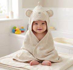 Baby Novelty Hooded Robes -  Vanilla lion (PK6) (75x75cm) K14287