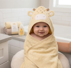 Baby Novelty Hooded Robes -  Ecru Giraffe (PK6) (75x75cm) K14288
