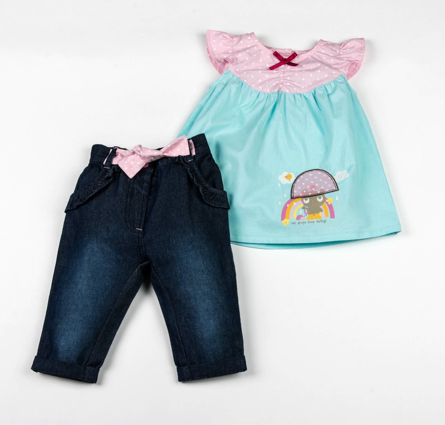 Baby Girls 2 pcs Set- Raindrops - (3-12 Months) (PK6) E2154