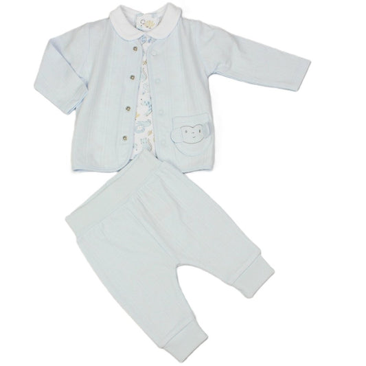 Baby Boys Waffle Fabric 3 Piece Outfit - Jacket, S/S top & Pant (Pack of 6) - M14259