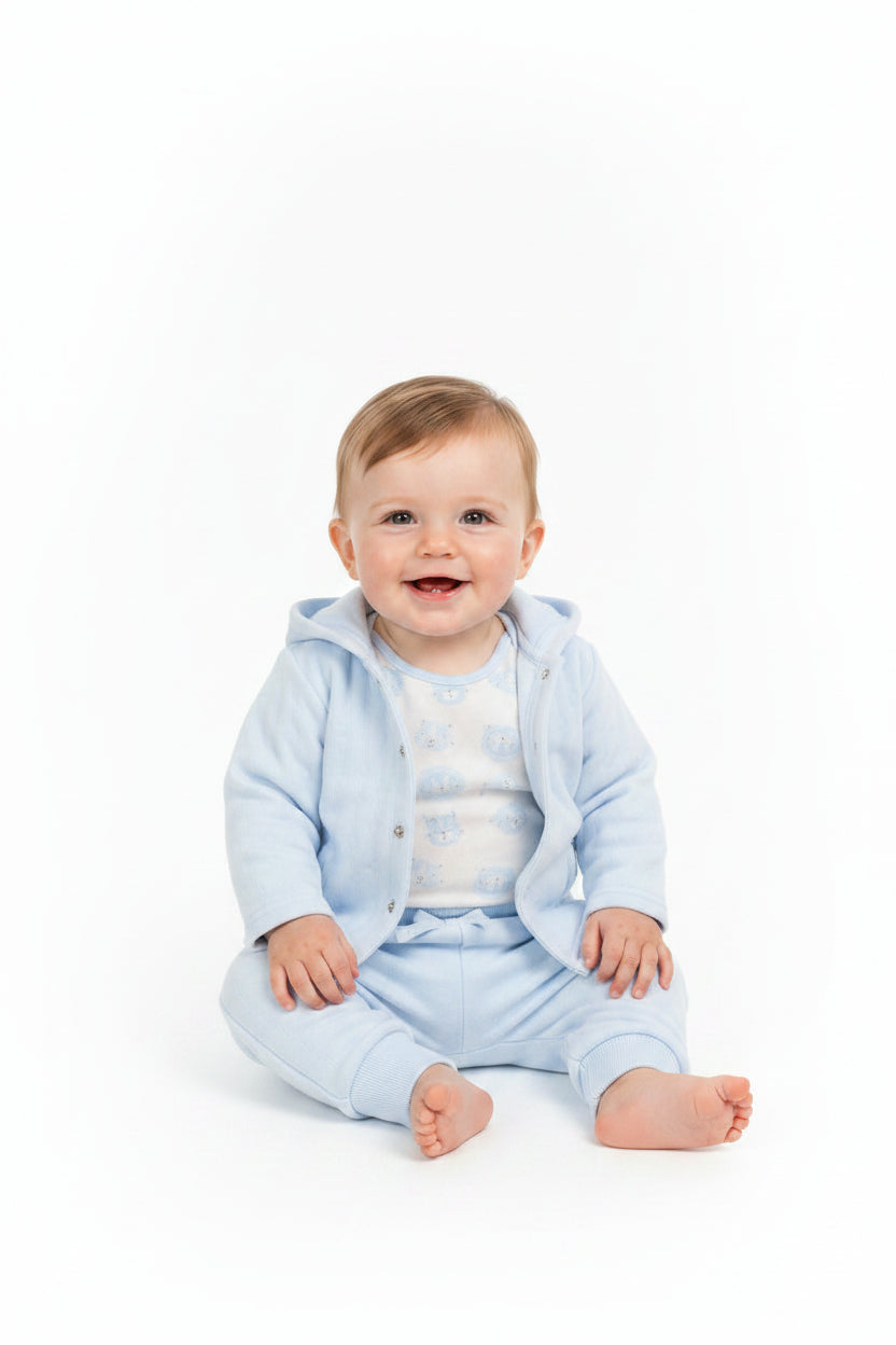 Quilted 3pc Jacket Set - Sky (0-9M) (PK6) M15957