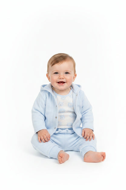 Quilted 3pc Jacket Set - Sky (0-9M) (PK6) M15957