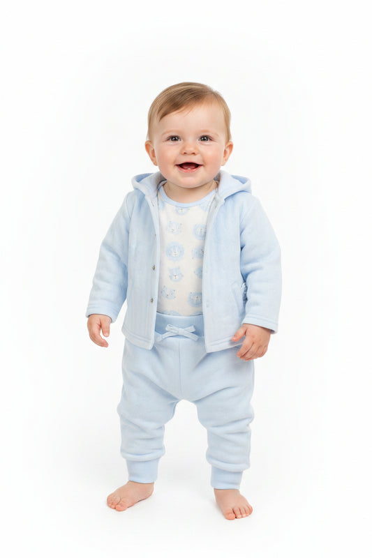 Quilted 3pc Jacket Set - Sky (0-9M) (PK6) M15957