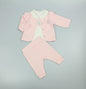Baby Girls 3pc Waffle Jacket Trouser Set - Floral Woodland (PK6) (0-9m) N14762