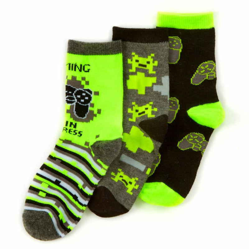 Triple Pack Cotton Rich Socks - Gaming & Space  (6-3.5) (PK12) 42B782