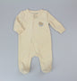 Velour All in One Sleepsuit - Ecru/Bear(0-6M) (PK6) H13517