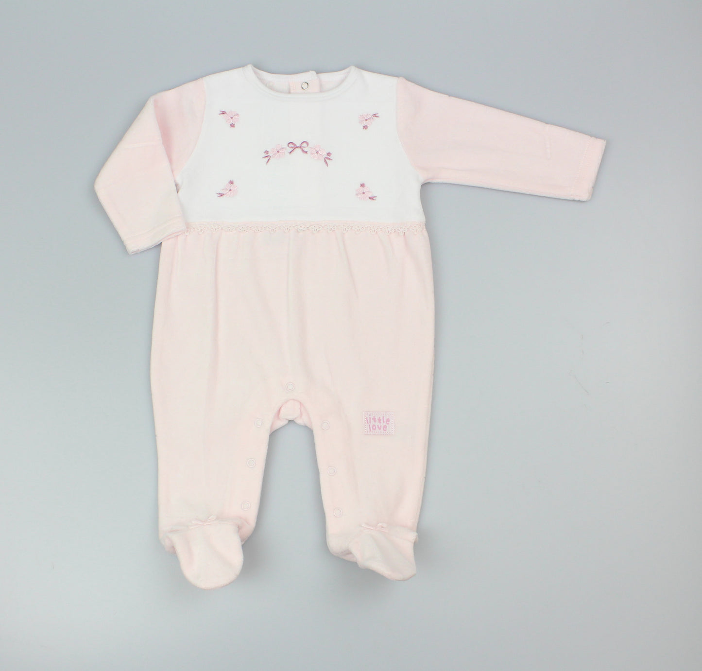 Baby Velour All in One - Pink/Floral (0-9M) (PK6) M15969