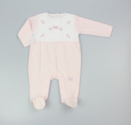Baby Velour All in One - Pink/Floral (0-9M) (PK6) M15969