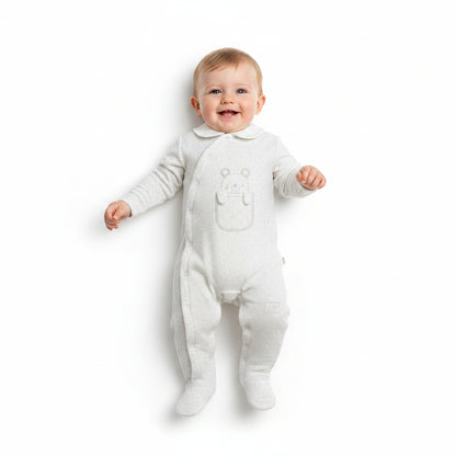 Baby Velour All in One - Grey/Ted (0-9M) (PK6) M15974