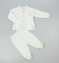 Baby Unisex Velour 3pc Embossed Set - Cream (0-9M) (PK6) M15980