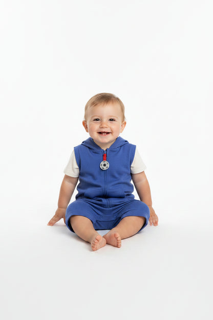 Boys F/T hood onesie Football (6-24 Months) (PK6) D32758