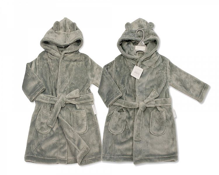 Supersoft Baby Dressing Gown/ Robe -Grey(3-24m) BIS-2020-2345g