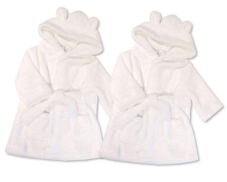 Supersoft Baby Dressing Gown/ Robe -White (PK6) (3-24m) BIS-2020-2345w