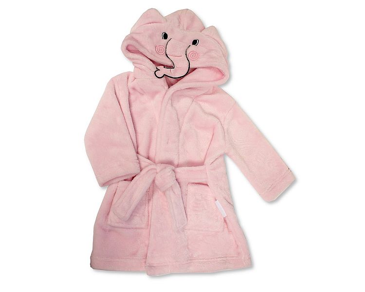Baby Hooded Bathrobe - Elephant - Pink (3-24m) (PK6) BIS-2020-2346P