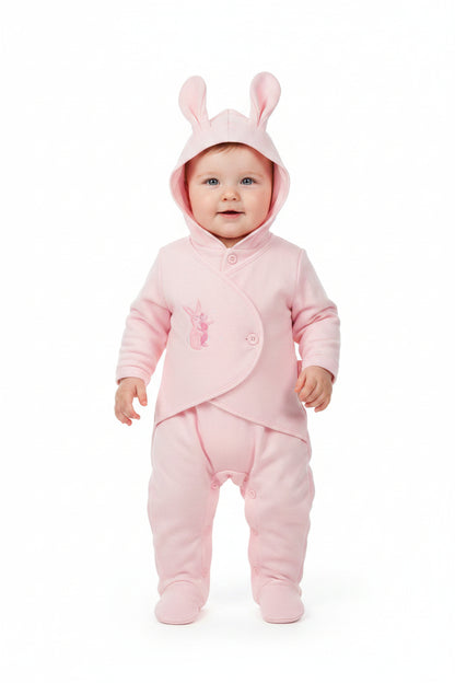 Baby Girls Wrap-Over All in One with Hood - Bunny (PK6) (NB-3) BIS-2020-2558