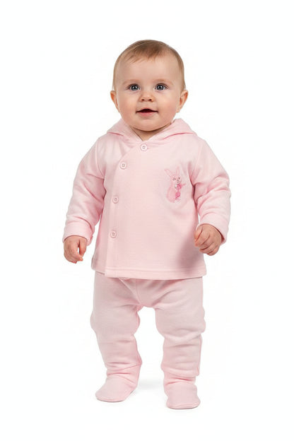 Baby Girls 2 pcs Set with Hood - Bunny  (PK6) (NB-6) BIS-2020-2559