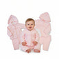 Baby Girls Heart Embossed 3 pcs Set with Hood (NB-9m) (PK6)  BIS-2020-2622