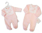 Baby Girls All-In-One with Bib - Hearts (NB-6m) (PK6)  BIS-2020-2624