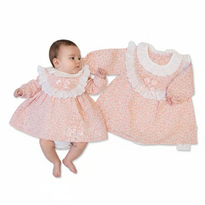 Baby Girls Dress with Lace and Bow - Flowers (NB-9m) (PK6)  BIS-2020-2630