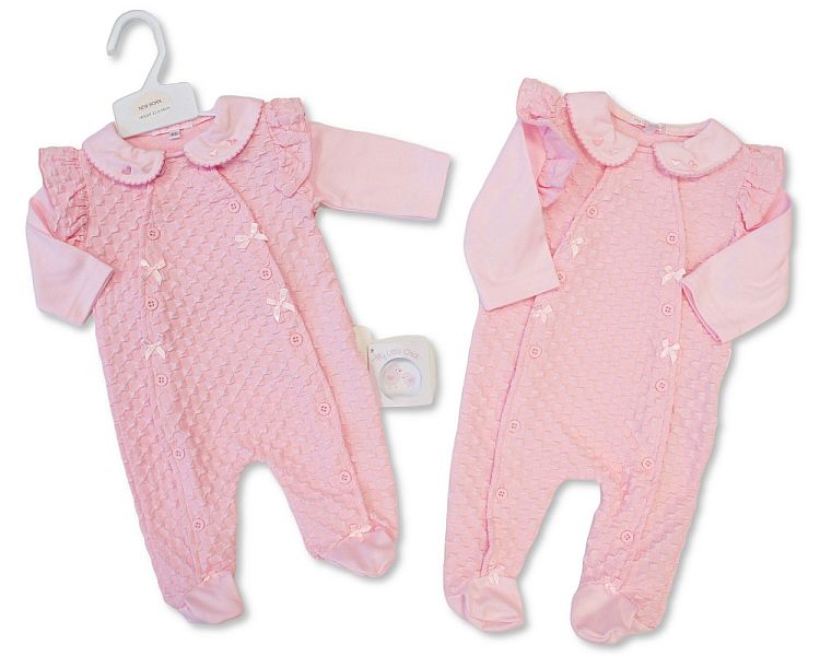 Baby Girls Jacquard All-In-One with Bows (NB-6m) (PK6)  BIS-2020-2631