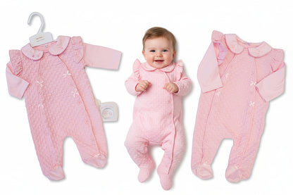 Baby Girls Jacquard All-In-One with Bows (NB-6m) (PK6)  BIS-2020-2631