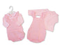 Baby Girls Jacquard 2 pcs Short Dungaree Set with Bow (NB-6m) (PK6)  BIS-2020-2633