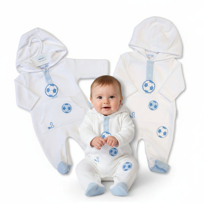Baby Boys All-In-One with Hood - No 1 (NB-6m) (PK6)  BIS-2020-2642