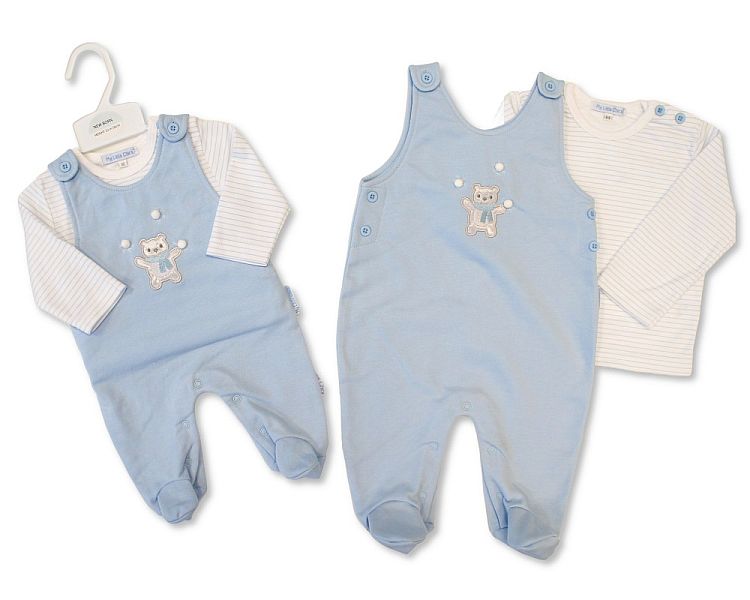 Baby Boys 2 pcs Dungaree Set - Snowballs (NB-9m) (PK6)  BIS-2020-2643