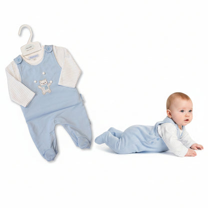 Baby Boys 2 pcs Dungaree Set - Snowballs (NB-9m) (PK6)  BIS-2020-2643