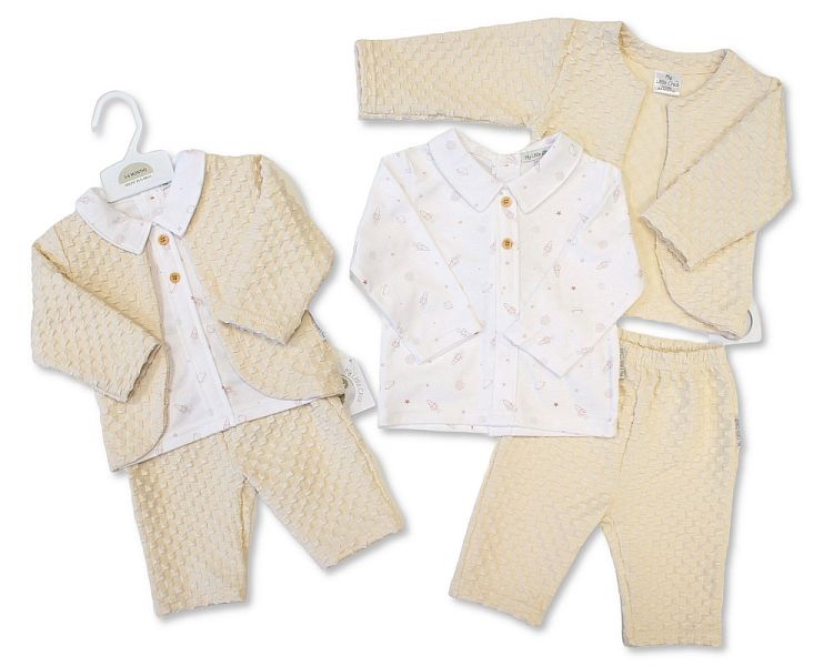 Baby Boys 3 pcs Jacquard Set - Space (NB-9m) (PK6)  BIS-2020-2650