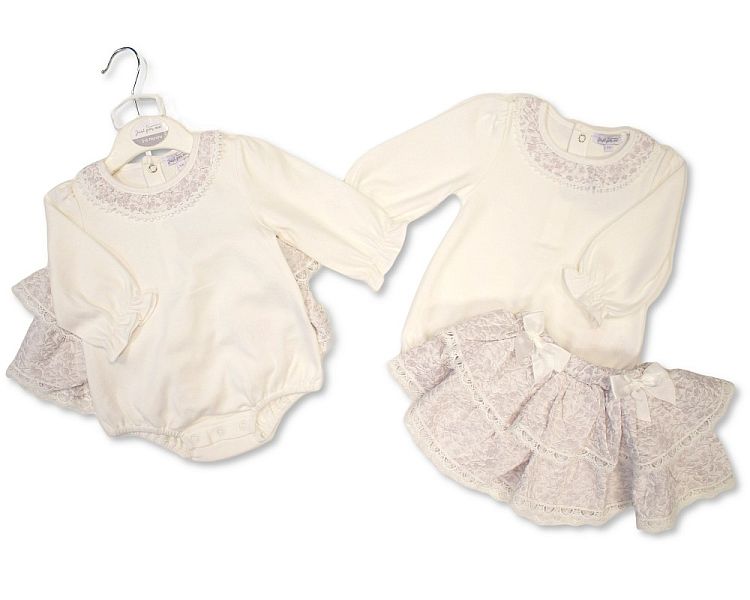 Baby Girls Jacquard Skirt/Bodysuit Set with Bows (NB-9m) (PK6)  BIS-2020-2662