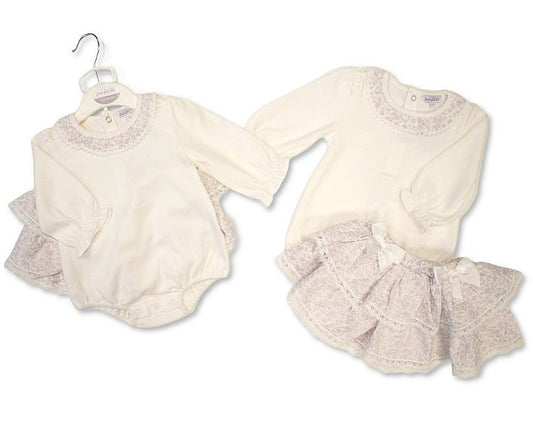 Baby Girls Jacquard Skirt/Bodysuit Set with Bows (NB-9m) (PK6)  BIS-2020-2662