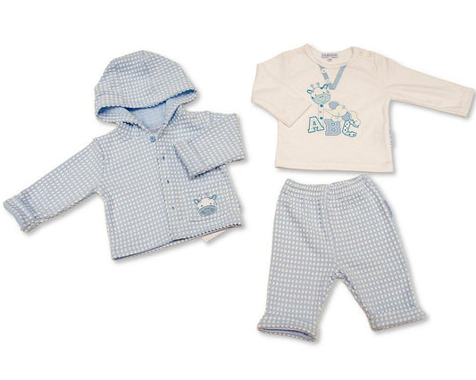 Baby Boys 3 pcs Hooded Set - Giraffe (PK6) (NB-6m) BIS-2020-2673