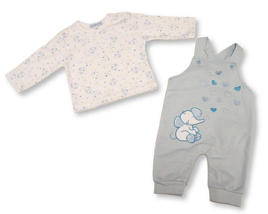 Baby Boys 2 pcs Dungaree Set - Elephant (PK6) (NB-6m) BIS-2020-2677