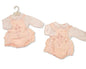 Baby Girls 2 pcs Dress Dungaree Set - Leaves and Hearts (PK6) (NB-6m) BIS-2020-2701