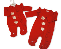 Baby Girls All in One with Frill - Teddy (PK6) (NB-6m) BIS-2020-2705