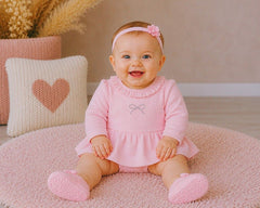 Baby Girls Dress with Panties and Diamante Applique (NB-6m) (PK6) - BIS-2020-2710