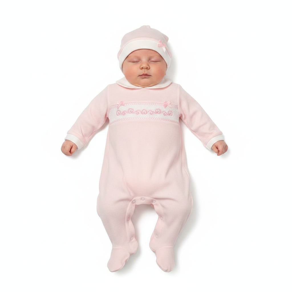 Baby Girls All in One with Hat - Hearts (NB-6 Months) (PK6) Bis-2120-6068