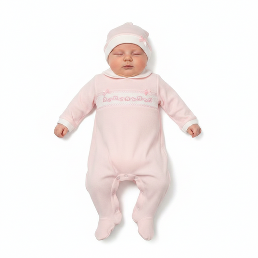 Baby Girls All in One with Hat - Hearts (NB-6 Months) (PK6) Bis-2120-6068