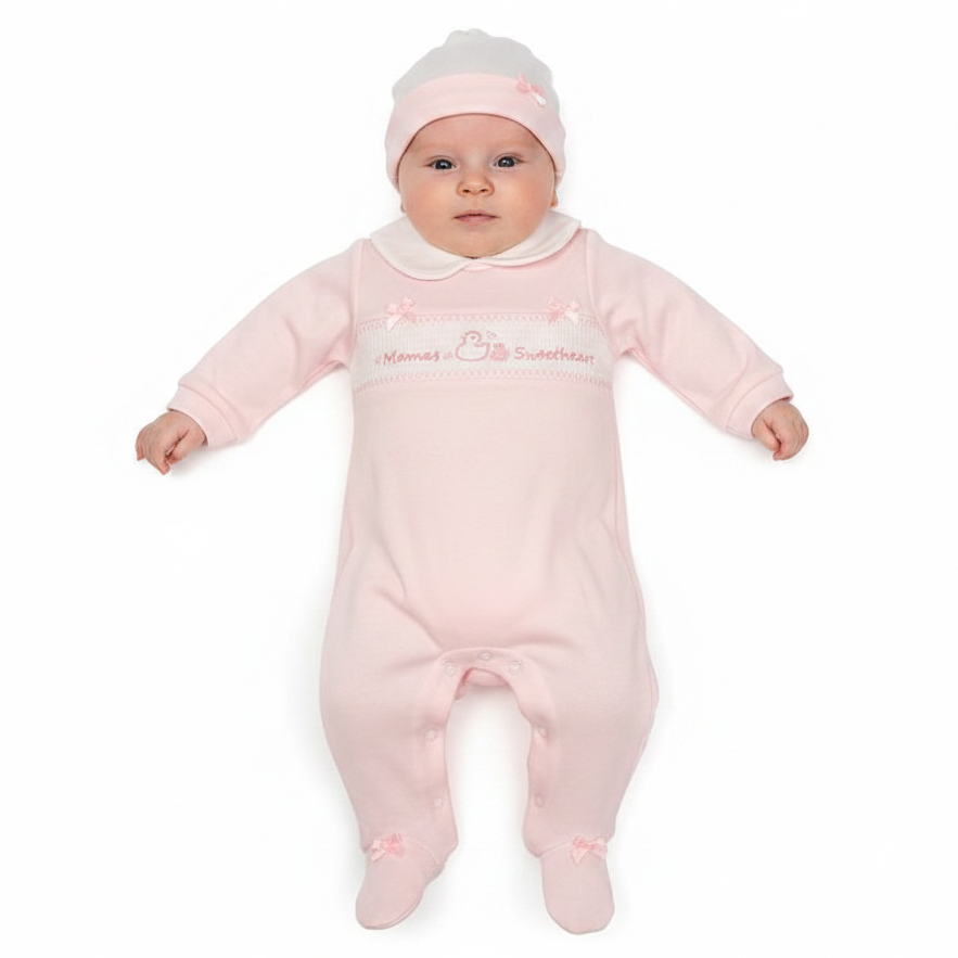 Baby Girls All in One with Hat - Mama's Sweetheart (NB-6 Months) (PK6) Bis-2120-6069