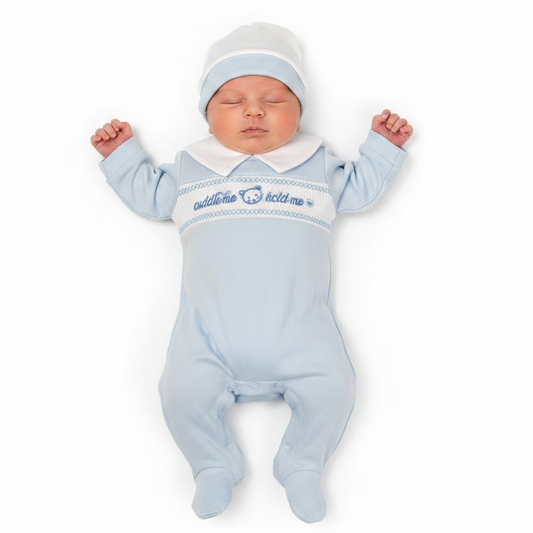 Baby Boys All in One with Hat - Cuddle Me (NB-6 Months) (PK6) Bis-2120-6071