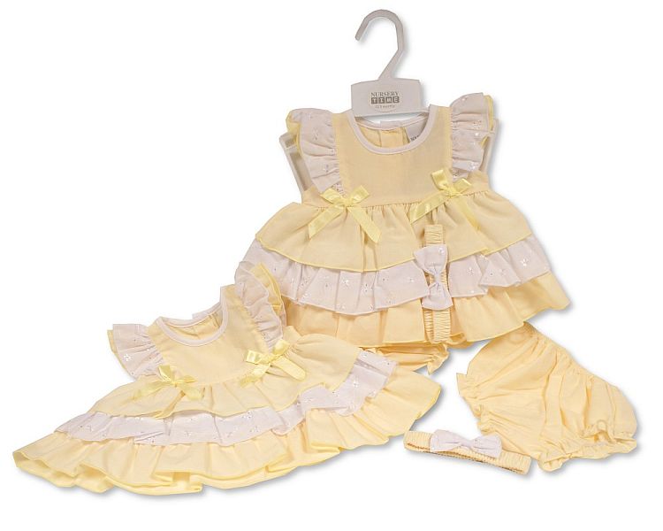 Tiered Baby Dress with Bows (PK6) (NB-6M) BIS-2120-6147