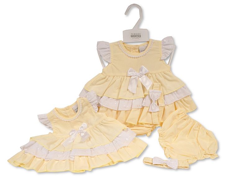 Tiered Baby Dress with Bows (PK6) (NB-6M) BIS-2120-6149